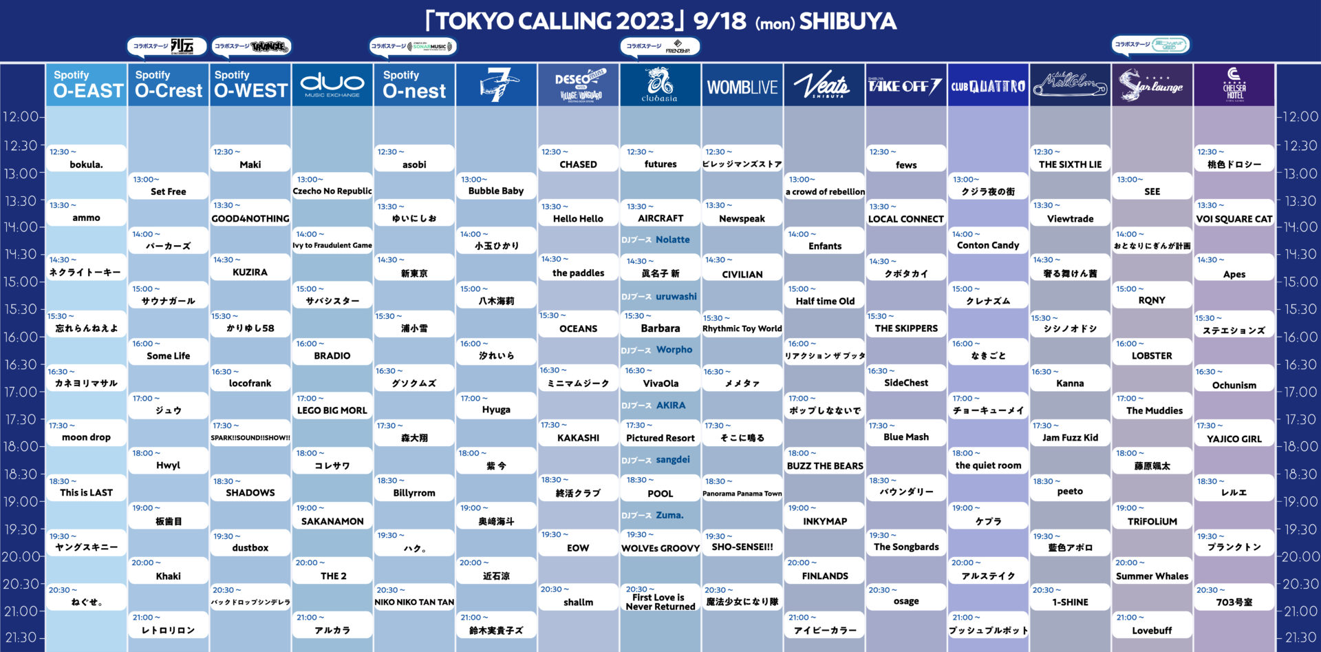 TOKYO CALLING 2023 | Spotify O-EAST・O-WEST・O-Crest・O-nest