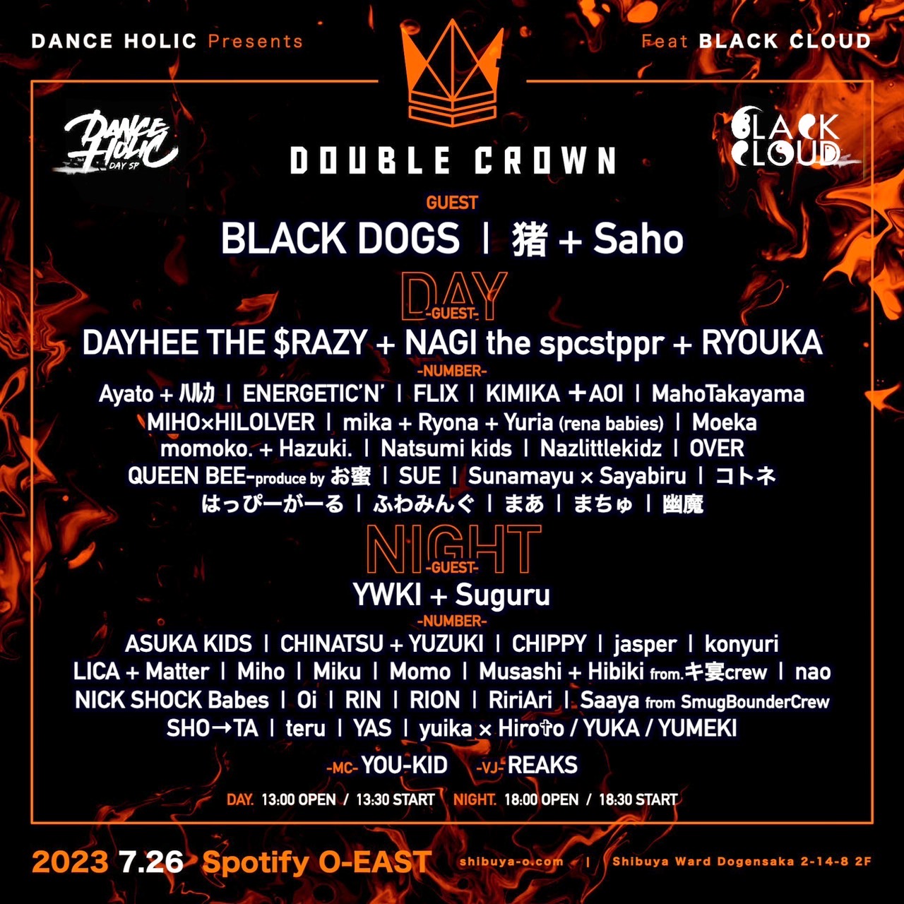 DANCE HOLIC presents, feat BLACK CLOUD DOUBLE CROWN -DAY-