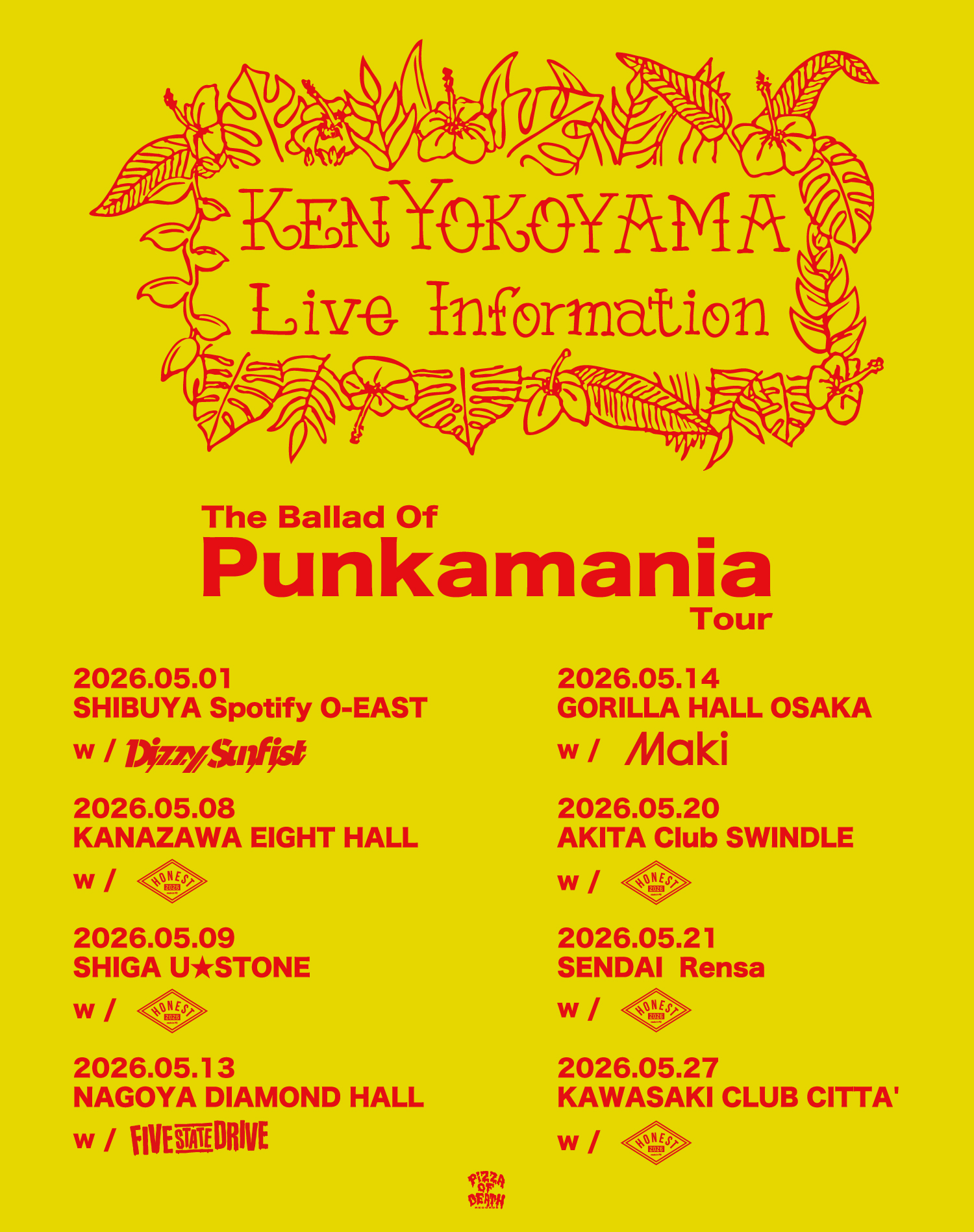 Ken Yokoyama “The Ballad Of Punkamania Tour”